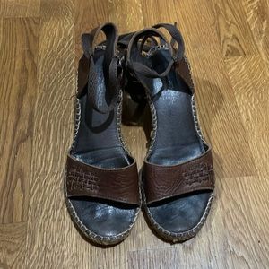 Eric Michael brown leather espadrilles